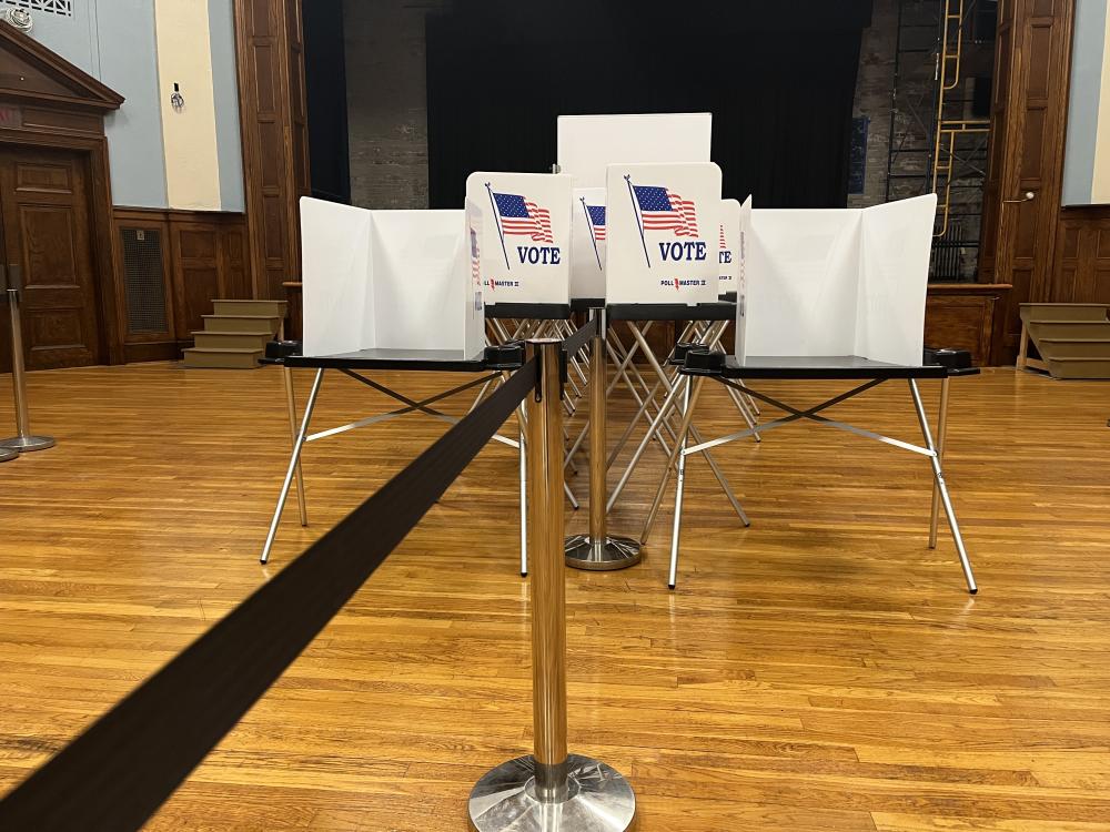 Empty voting booths. File photo