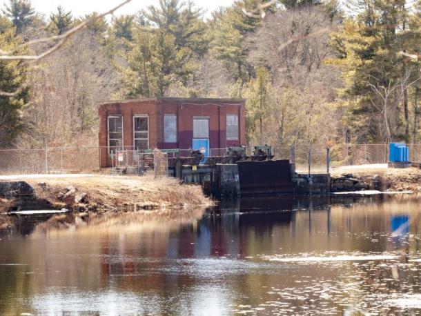 The Tremont Dam holds back Tremont Mill Pond.