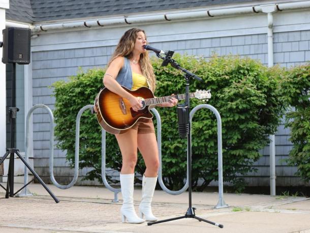 Country artist Sarah Martin performs at the Wareham Free Library on Monday, July 13. Photos by Nick Mossman