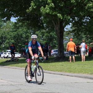 A cyclist makes his way to the Wareham stop. 