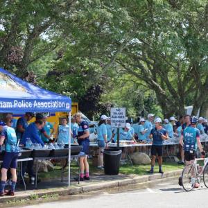 Volunteers, including the Wareham Police Association, set up booths to refuel riders as they made their way to Bourne. 